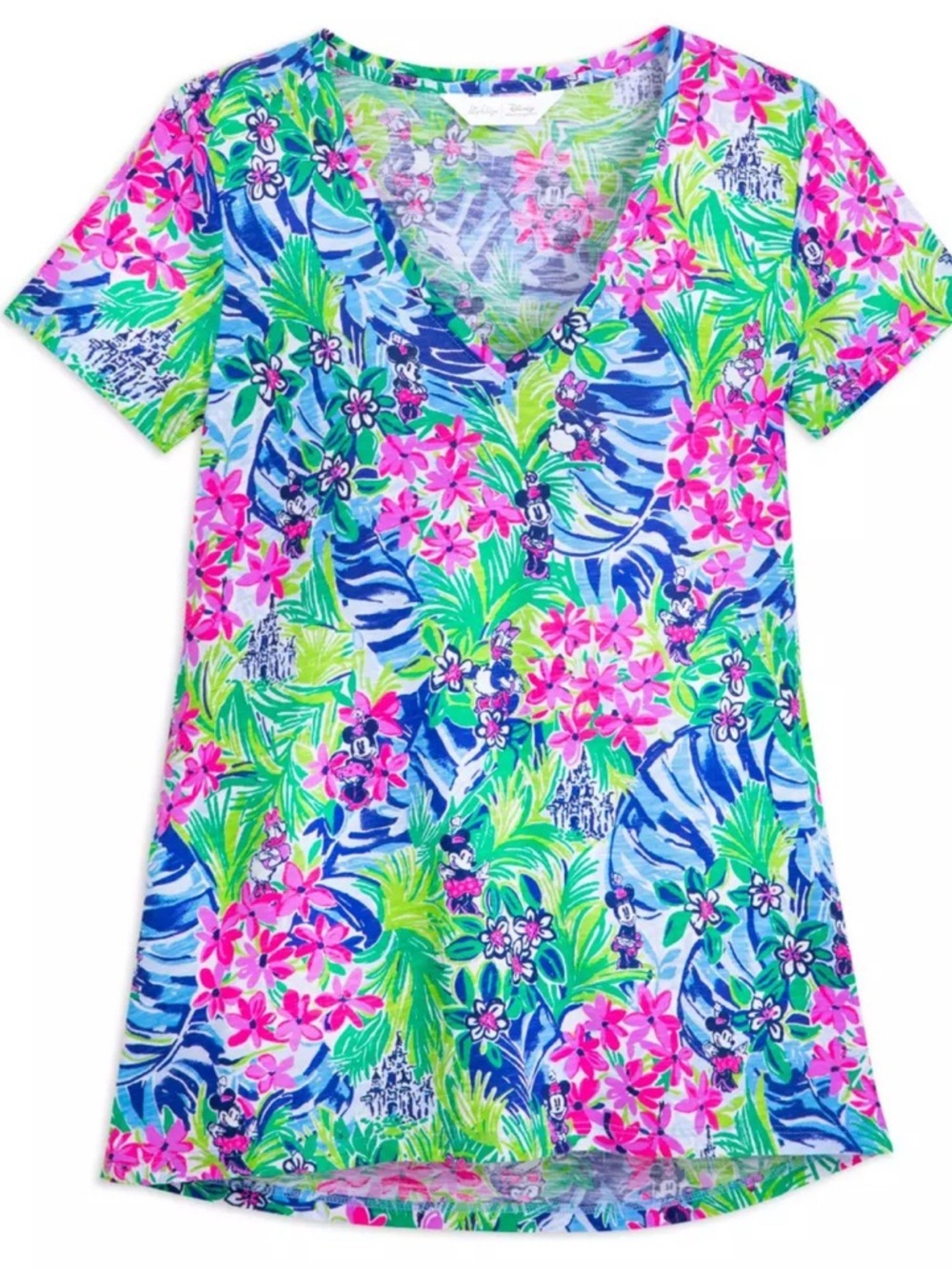 NWT Lilly Pulitzer x Disney VNeck Tee in Resort White Disney Dreamin Size Large - Picture 2 of 8